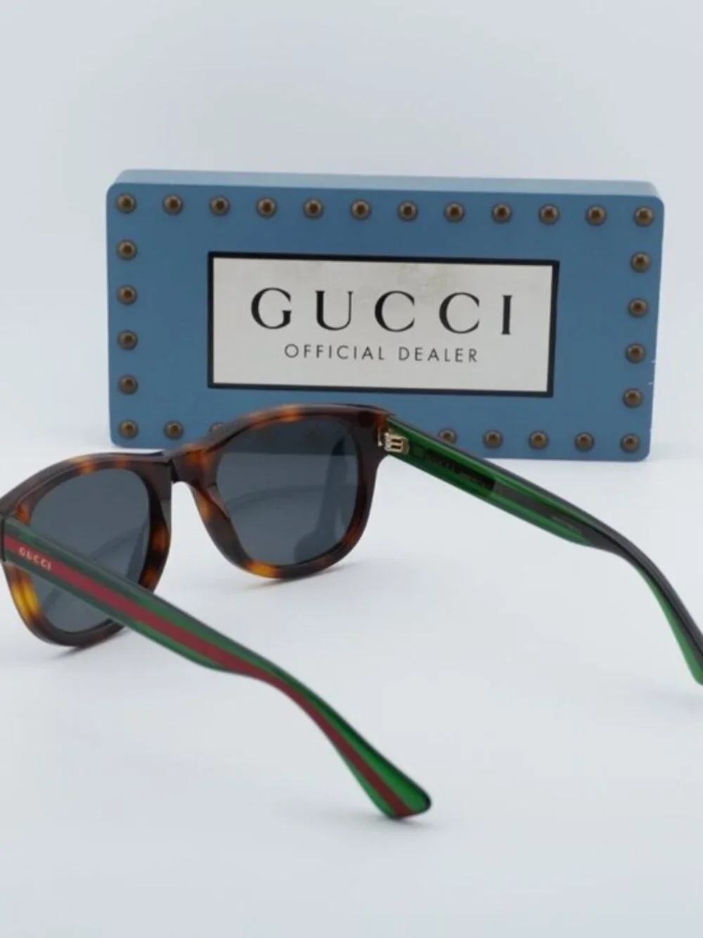 Gucci GG0003S 003 Men Square Sunglasses - Havana / Green / Grey